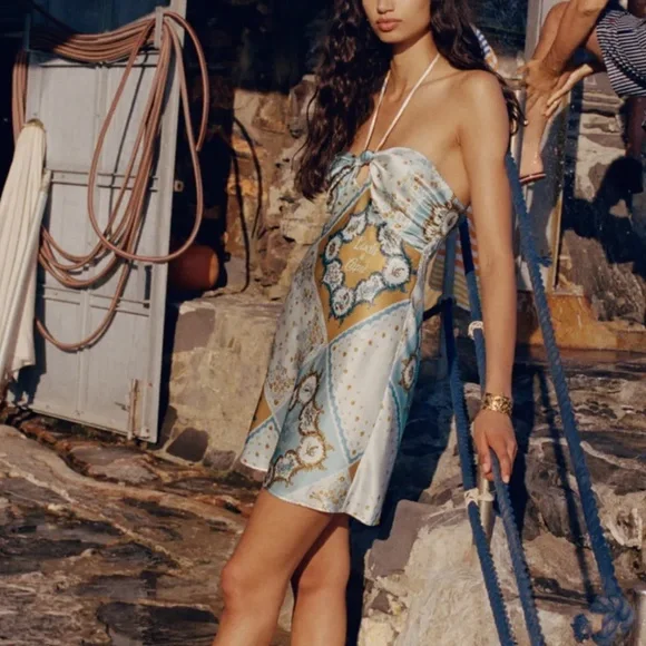 Reformation Sorrentine Silk Dress - L'Isola Di Capri - Picture 2 of 7